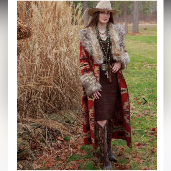 EUC Tasha Polizzi Cardinal Frontier Blanket Coat Sz. XL - Picture 2 of 11